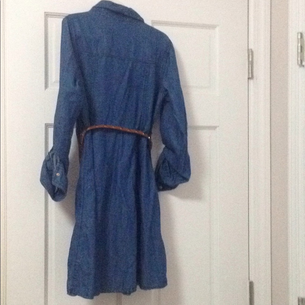 Denim dress with gold accents - Picture 2 of 3